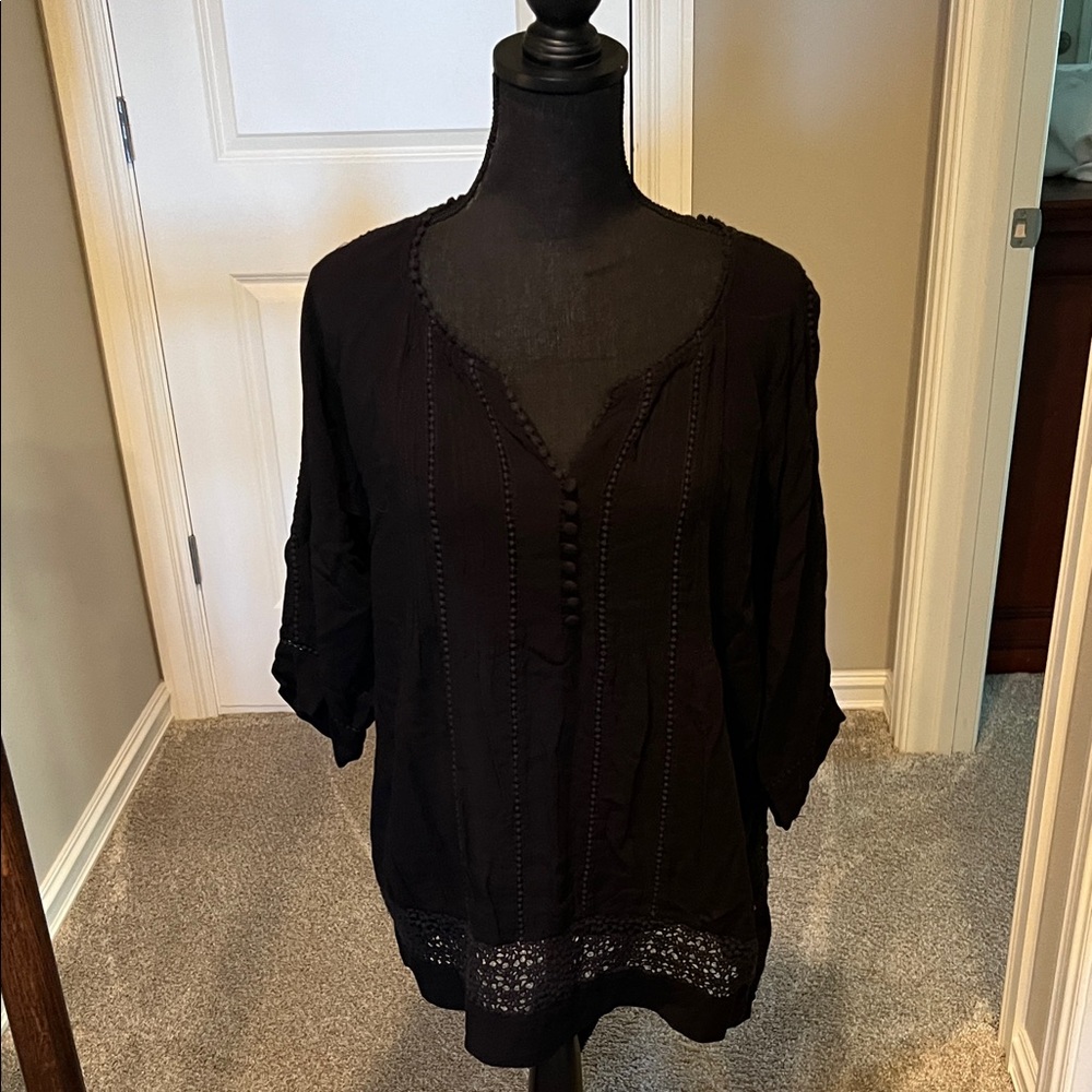 Solitaire Elegant Black Women's Blouse